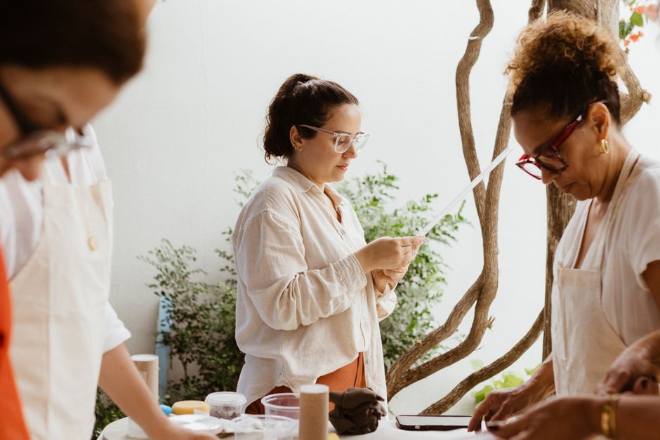 people engaged in art and creativity