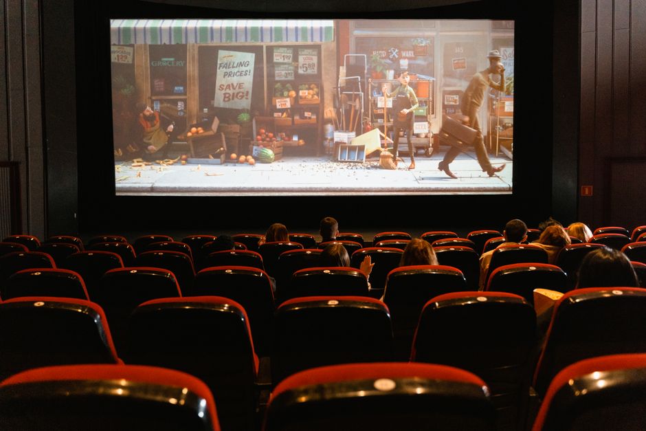 at the cinema scene