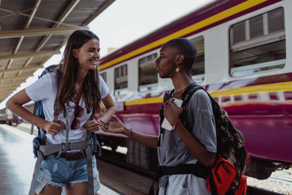 A conversation about at the train station.