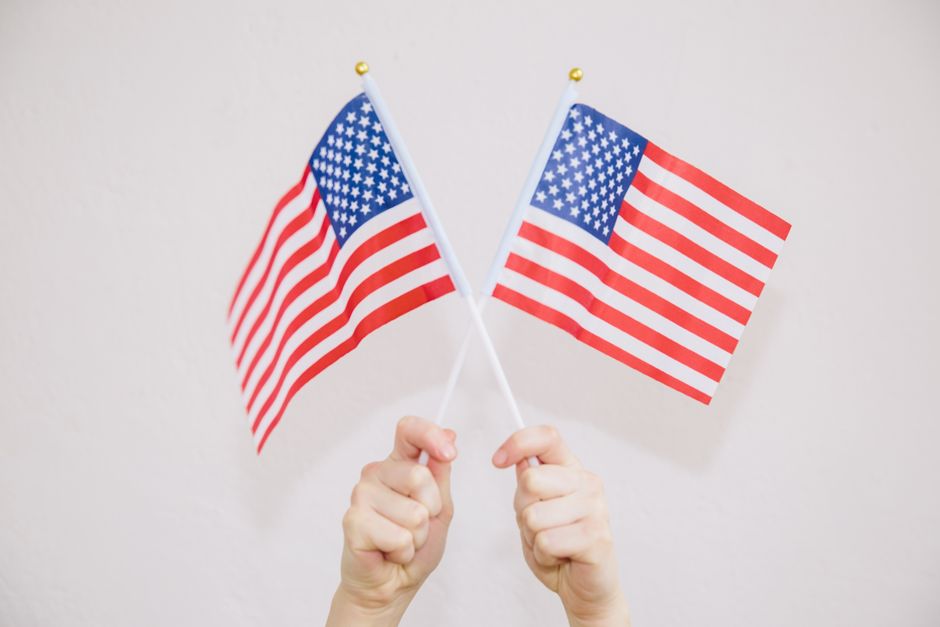 two cultures represented by flags