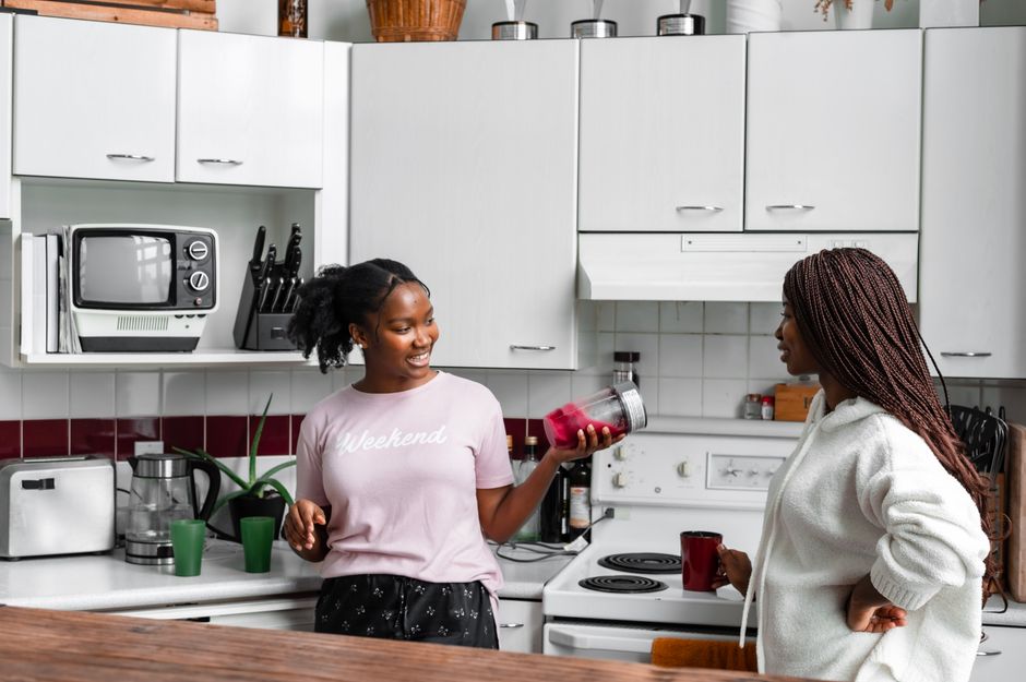 A conversation about cooking at home.