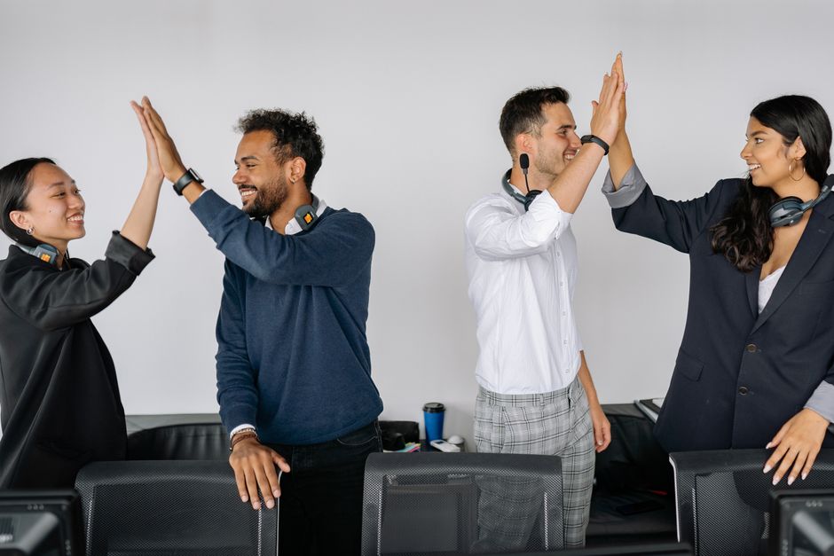 people engaged in customer service