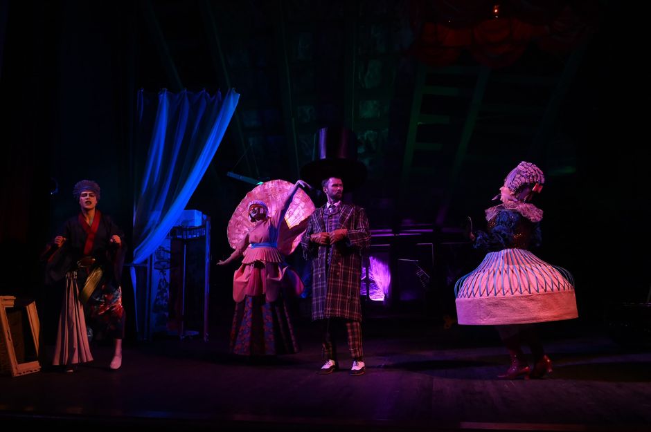 theater stage with actors
