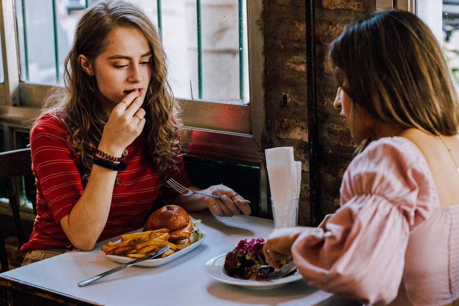 A conversation about eating out.