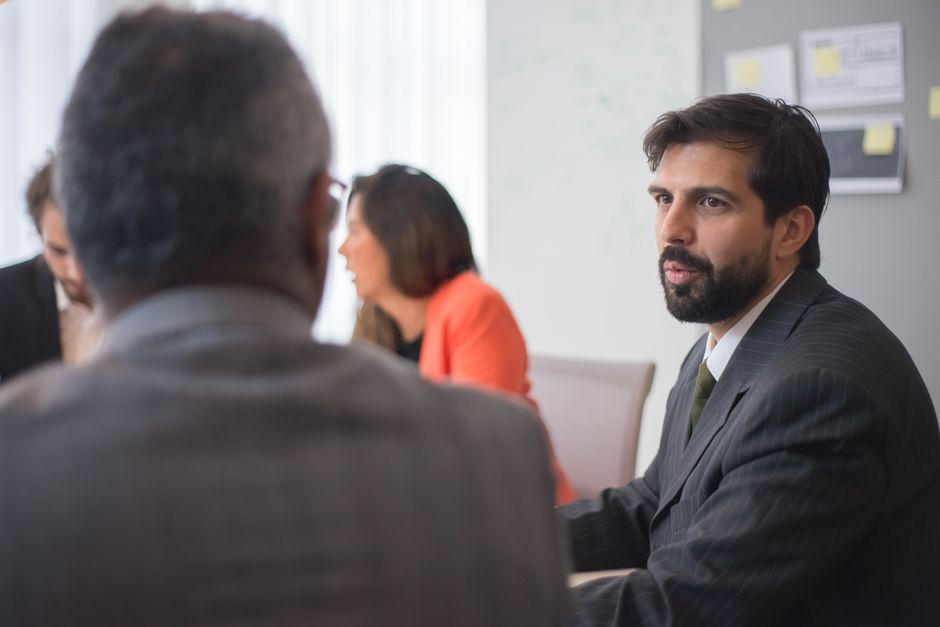 people engaged in executive communication