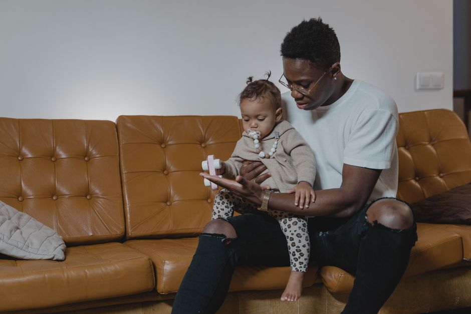 man with child