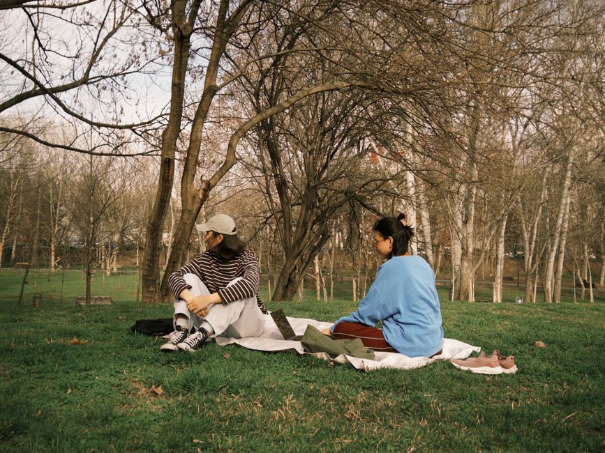 A conversation about in the park.