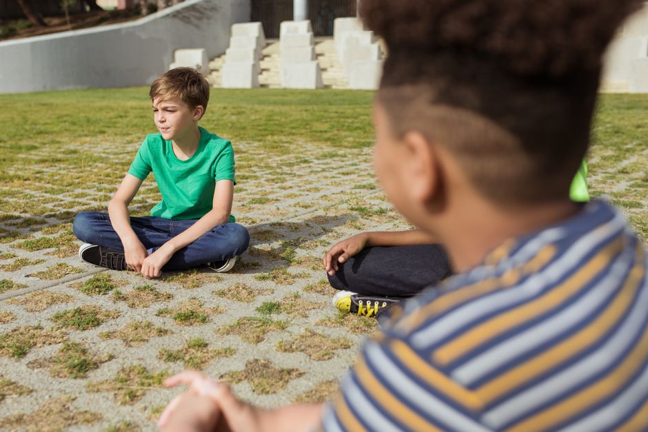 A conversation about in the playground.