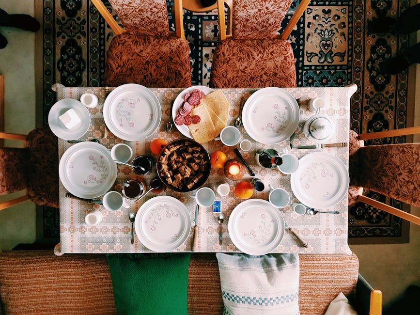 family dinner table setting