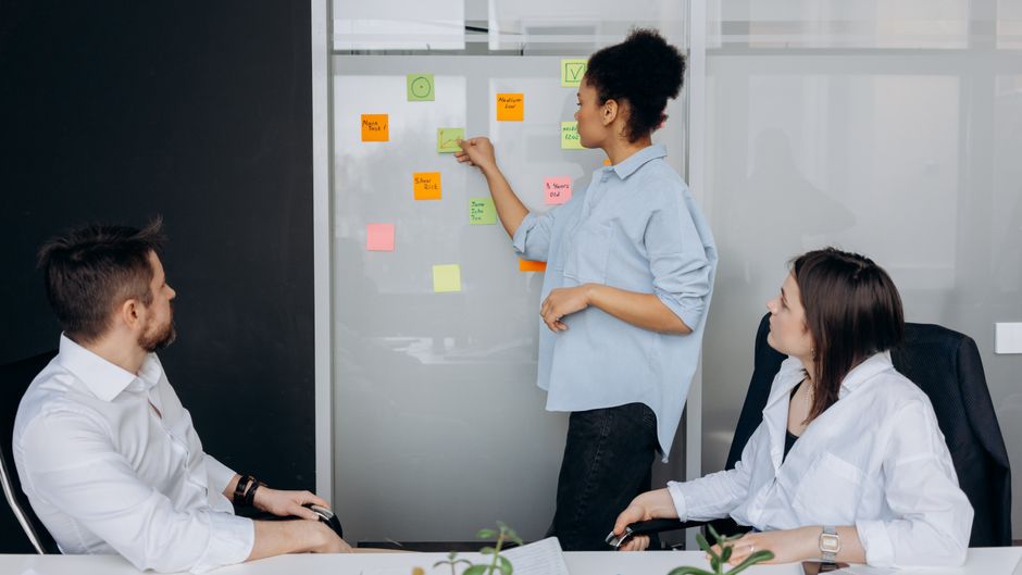people engaged in office vocabulary
