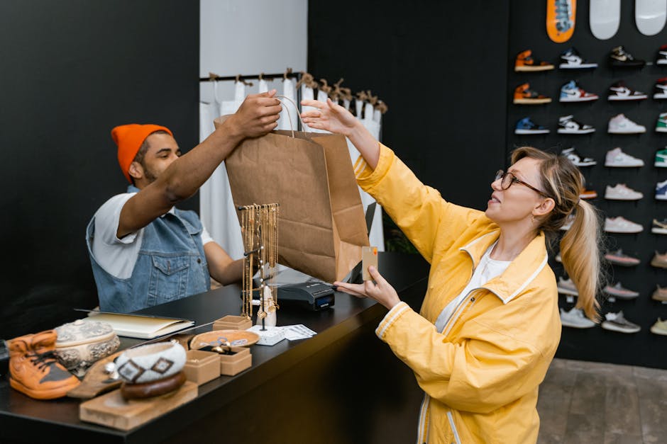shopping bags at checkout