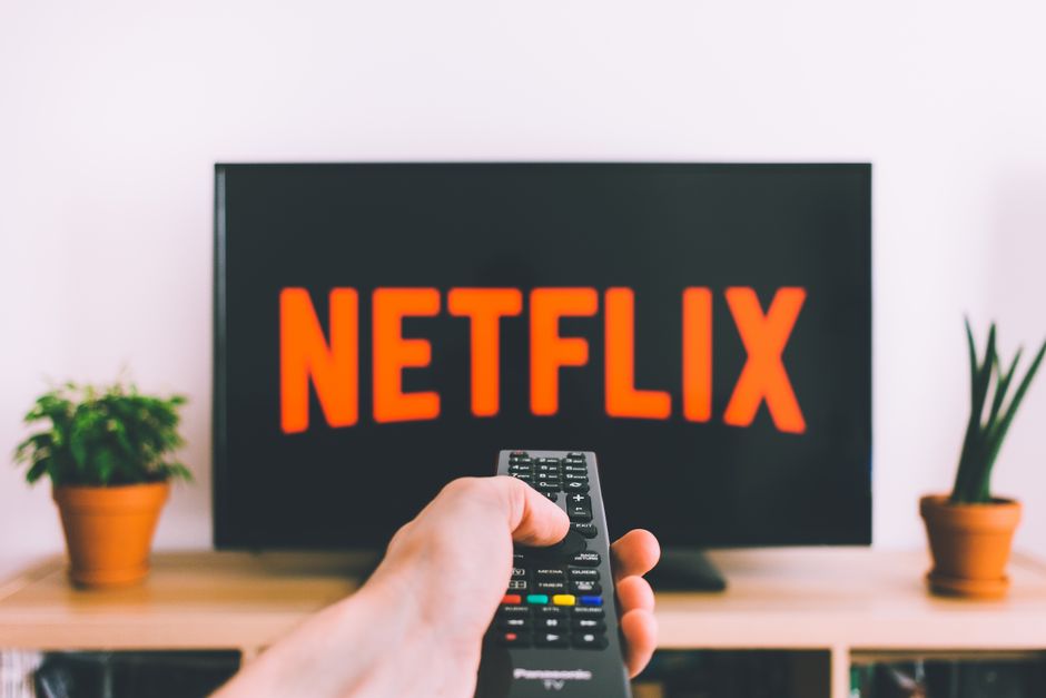 person watching a TV series