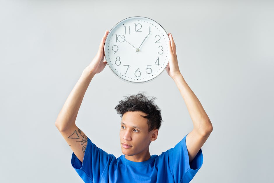 person looking at a clock