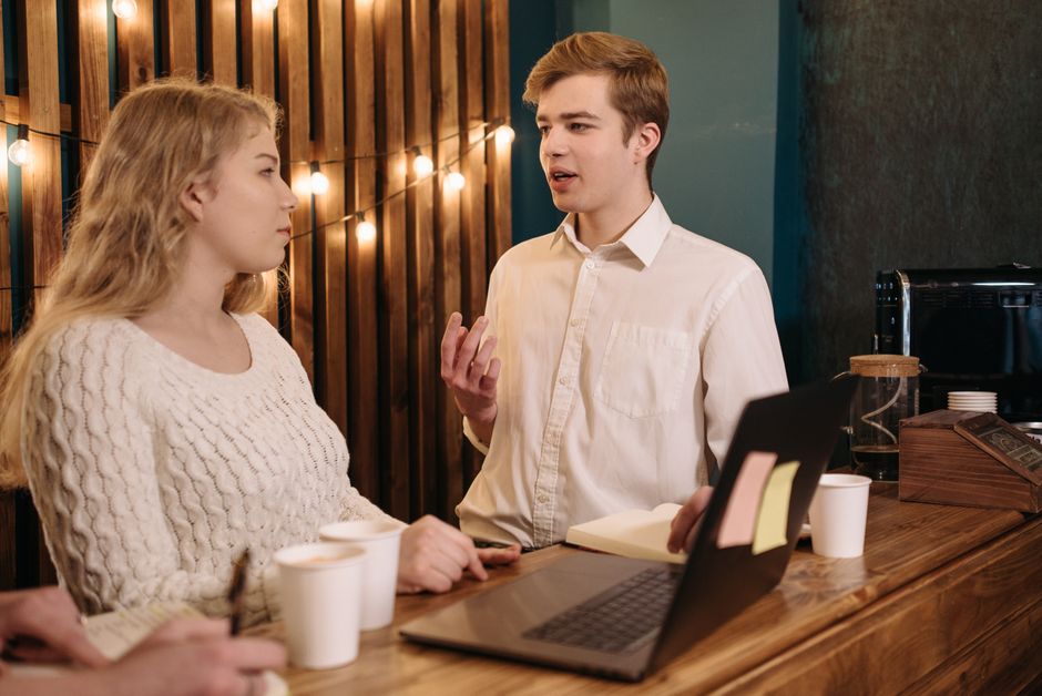people engaged in small talk