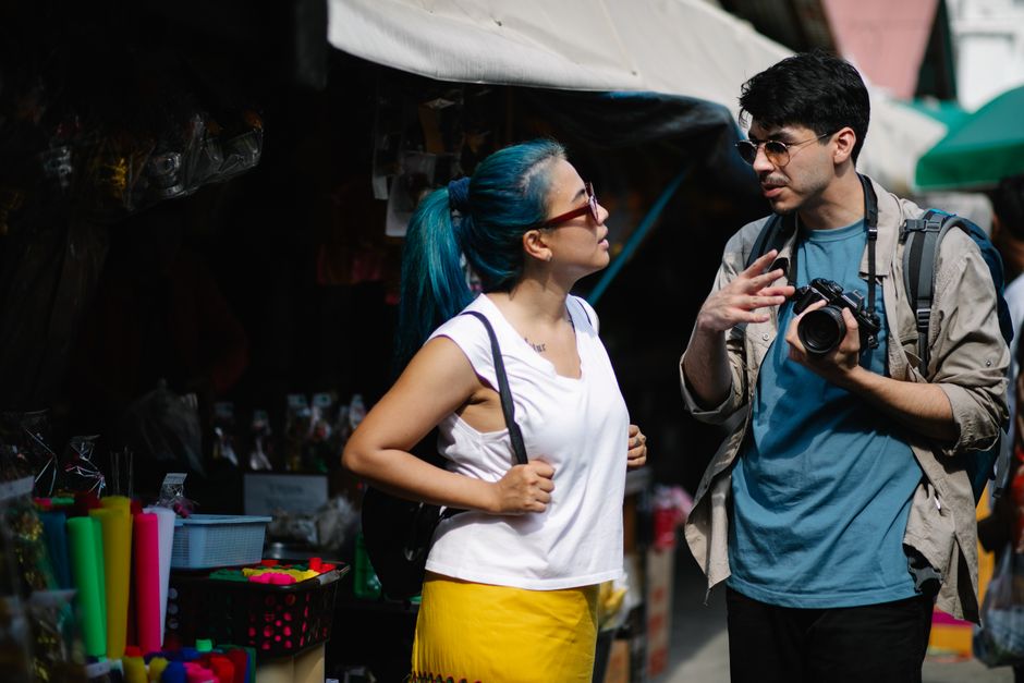 A conversation about talking about experiences.