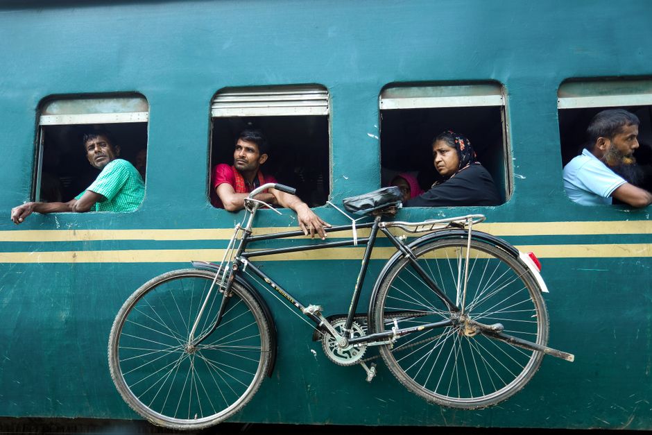 people engaged in travelling by train