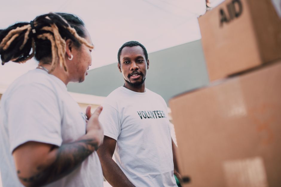 A conversation about volunteering.